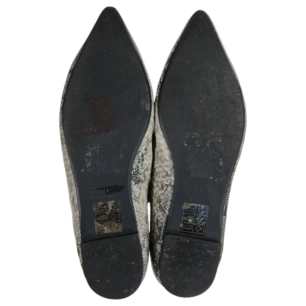 TOPSHOP Womens Kingdom Ghillie Gladiator Flats 8 Pointed‎ Snakeskin Faux Leather